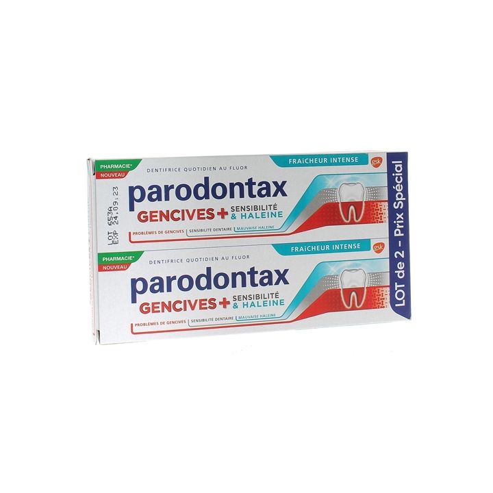 Dentifrice Gencives+ Fra&icirc;cheur intense Parodontax - lot de 2 tubes de 75ml