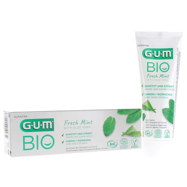 Dentifrice bio &agrave; l'Aloe Vera menthe fra&icirc;che Gum - tube de 75 ml