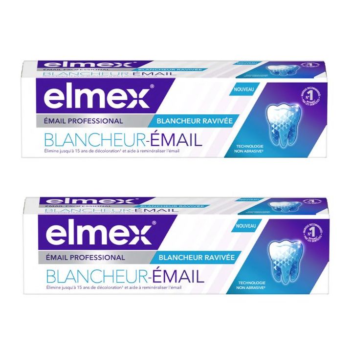 Dentifrice blancheur-&eacute;mail Elmex - lot de 2 tubes de 75ml