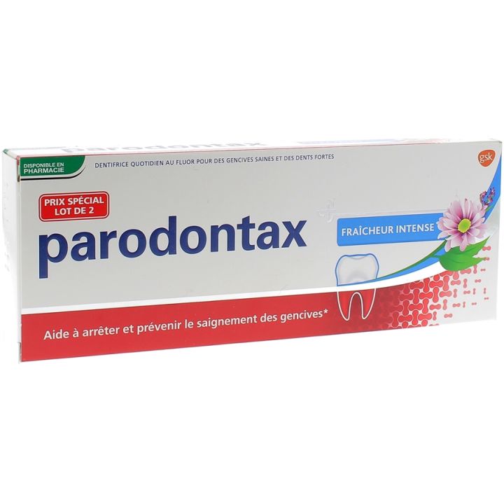 Dentifrice fra&icirc;cheur intense Parodontax - lot de 2 tubes de 75 ml
