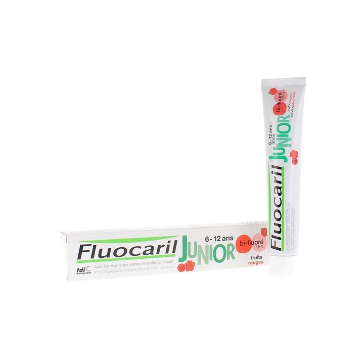 Dentifrice junior 1&egrave;res dents d&eacute;finitives fruits rouges Fluocaril - tube de 75 ml