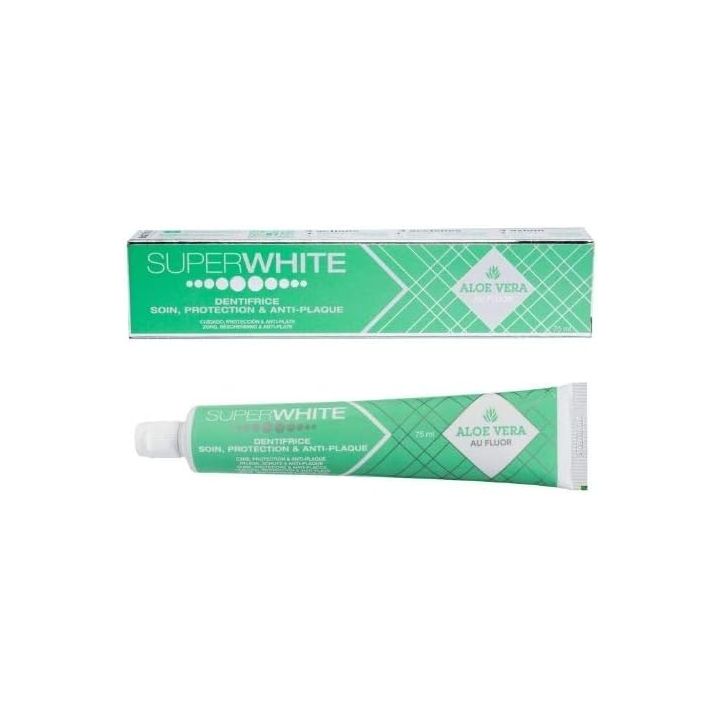 Dentifrice soin protection & anti-plaque aloe vera Superwhite - tube de 75 ml