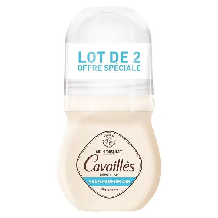 D&eacute;o-soin r&eacute;gulateur sans parfum 48h Rog&eacute; Cavaill&egrave;s - 2 roll-on de 50 ml