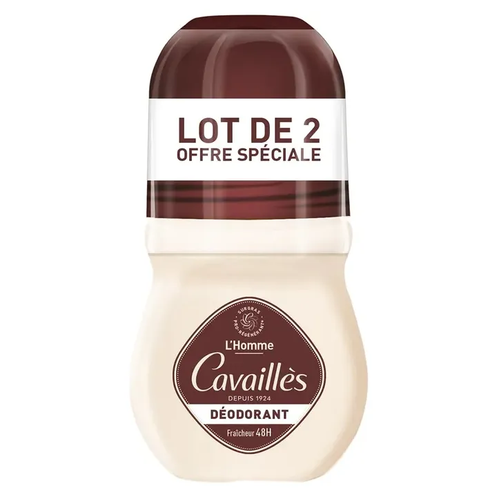 D&eacute;odorant Dermato 48h homme Rog&eacute; Cavaill&egrave;s - lot de 2 roll-on de 50ml