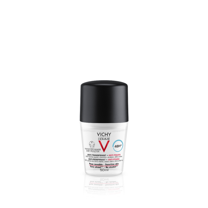 D&eacute;odorant homme anti-transpirant 48h Vichy - flacon-bille de 50 ml
