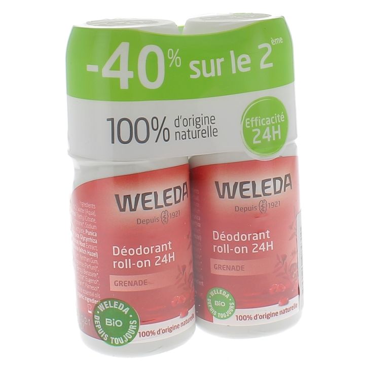 D&eacute;odorant &agrave; la grenade Roll-on 24h Weleda - lot de 2x50ml
