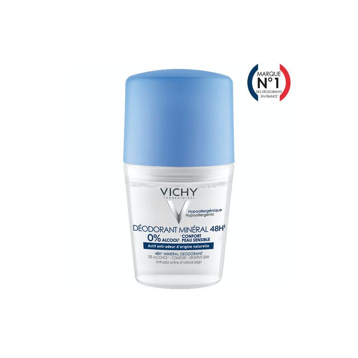 D&eacute;odorant bille sans sels d'aluminium min&eacute;ral 48h Vichy - roll-on 50ml