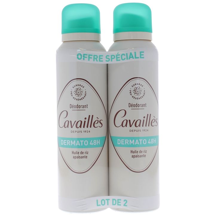 D&eacute;odorant dermato 48H Rog&eacute; Cavaill&egrave;s - lot de 2 sprays de 150 ml