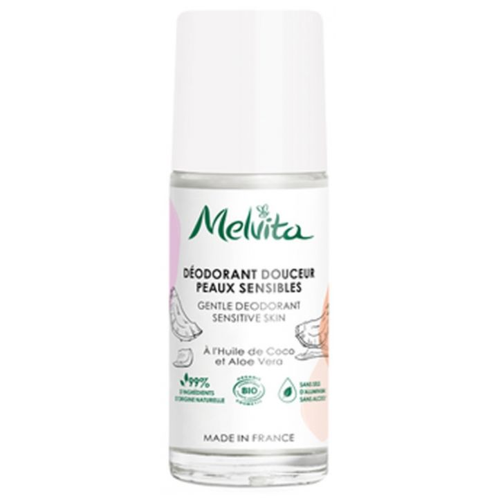 D&eacute;odorant douceur peaux sensibles bio Melvita - roll-on de 50 ml