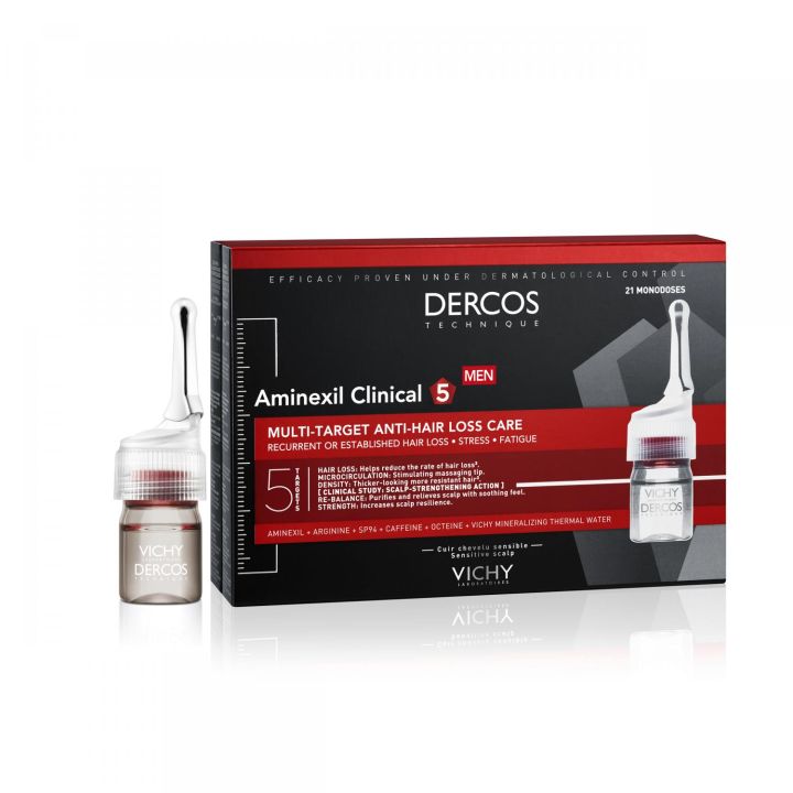Dercos aminexil clinical 5 Homme Vichy - bo&icirc;te de 21 monodoses
