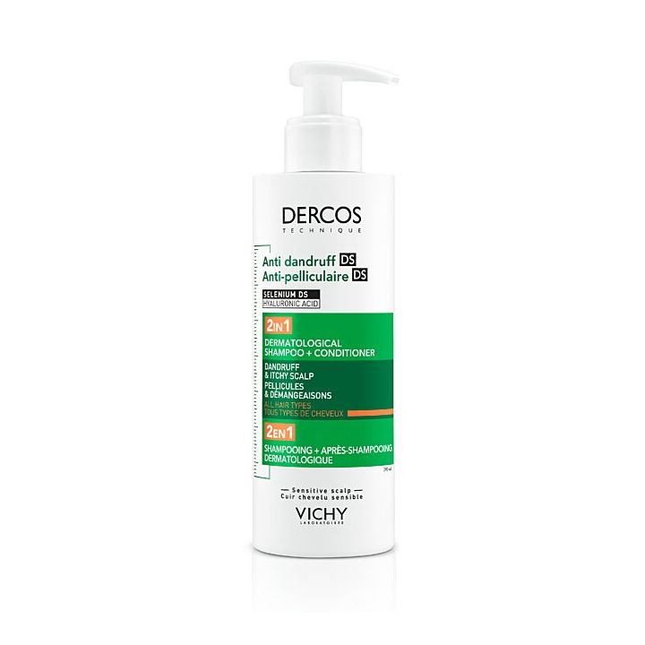 Dercos shampooing antipelliculaire d&eacute;m&ecirc;lant traitant 2en1 Vichy - flacon de 400ml