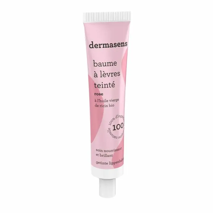 Dermasens Baume &agrave; l&egrave;vres teint&eacute;s Rose Marque Verte - tube de 15ml