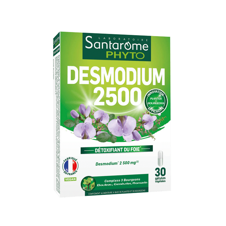 Desmodium 2500 D&eacute;toxifiant du foie Santar&ocirc;me Phyto - bo&icirc;te de 30 g&eacute;lules