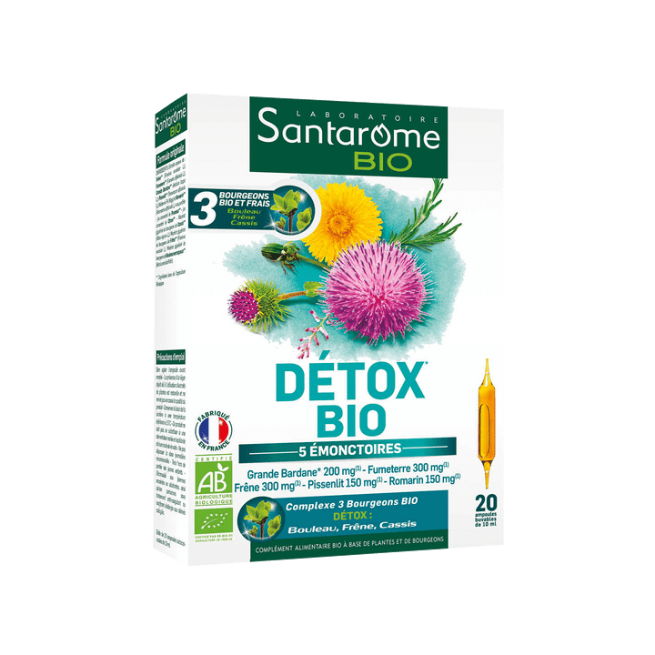 Detox Bio 5 &eacute;monctoires Santarome - boite de 20 ampoules
