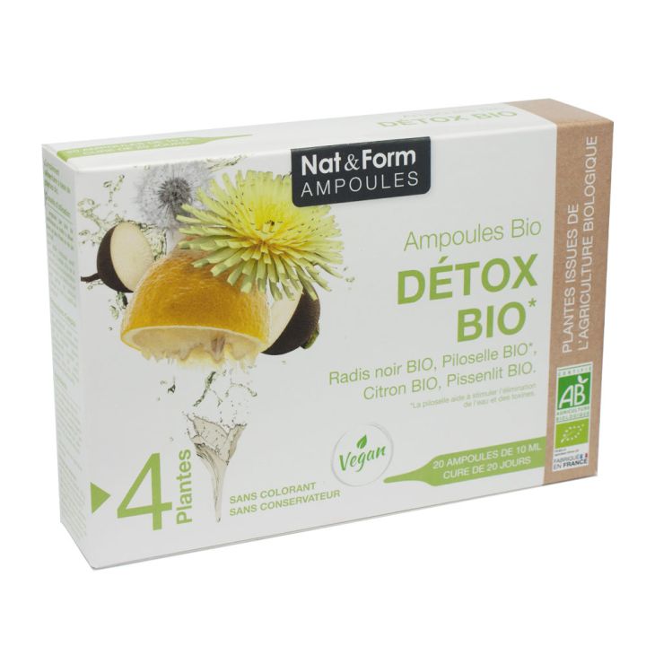 D&eacute;tox bio Nat&Form - boite de 20 ampoules