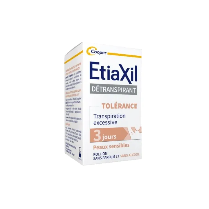 D&eacute;transpirant Confort+ Traitement transpiration forte Aisselles peaux sensibles Etiaxil - roll-on de 15 ml
