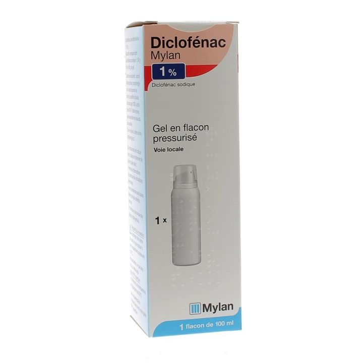 Diclof&eacute;nac 1% gel en flacon pressuris&eacute; Mylan - flacon de 100 ml