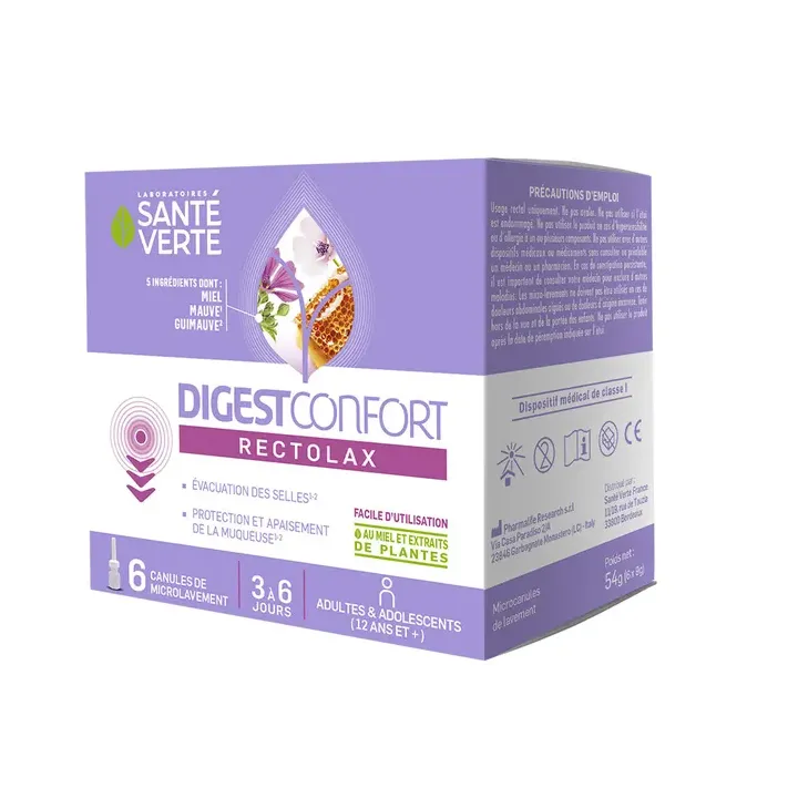 DigestConfort rectolax Sant&eacute; Verte - boite de 6 canules de microlavement