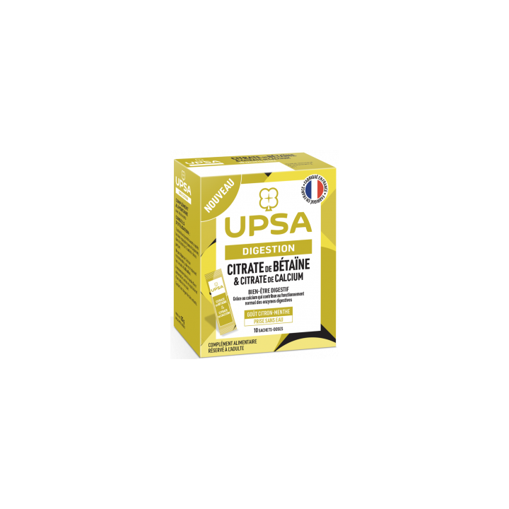 Digestion Citrate de b&eacute;ta&iuml;ne & Citrate de calcium UPSA - bo&icirc;te de 10 sachet-doses