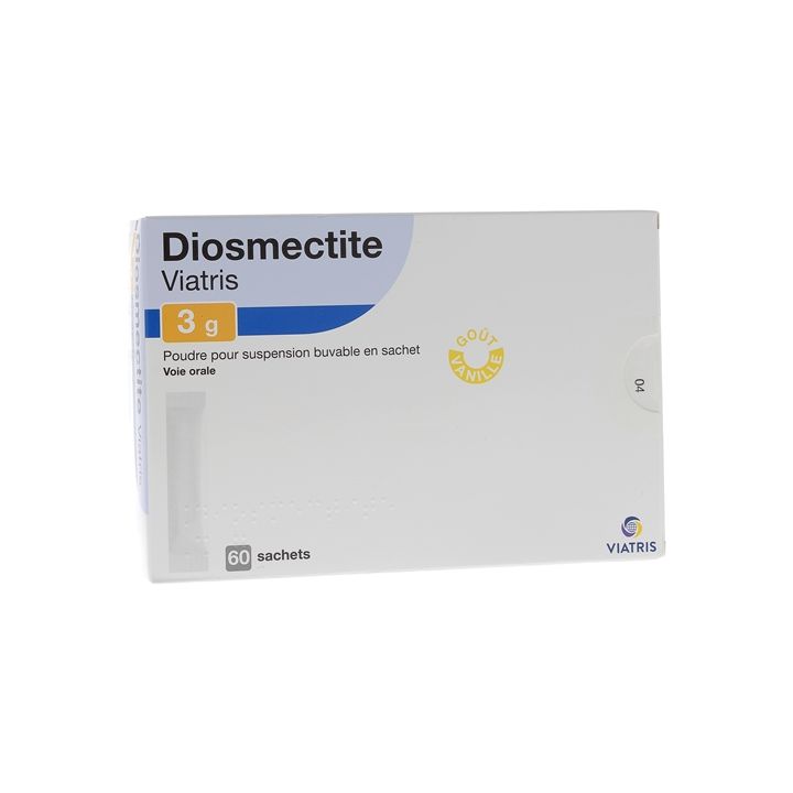 Diosmectite 3g sachets poudre pour suspension buvable en sachet Viatris - boite de 60 sachets