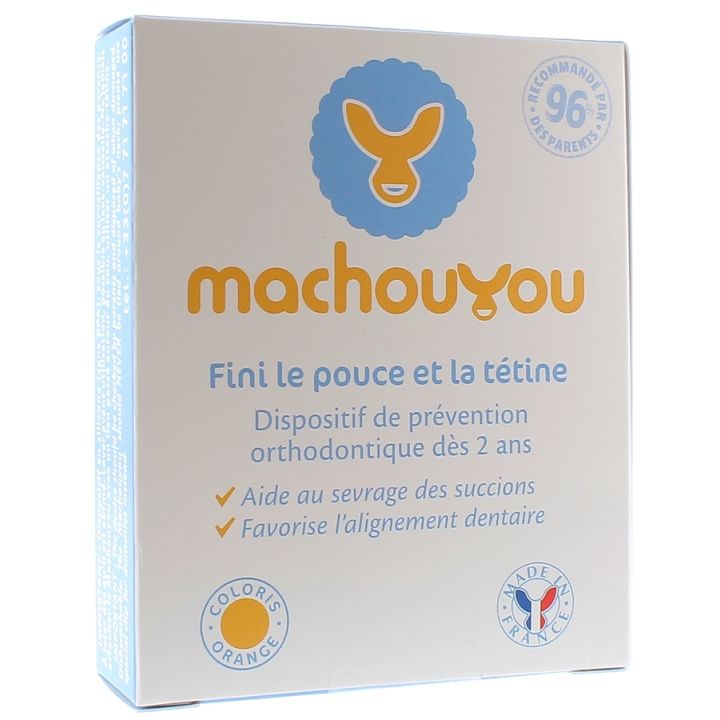 Dispositif 1&egrave;re Dentition Sevrage des Succions - Couleur : Orange Machouyou - 1 dispositif