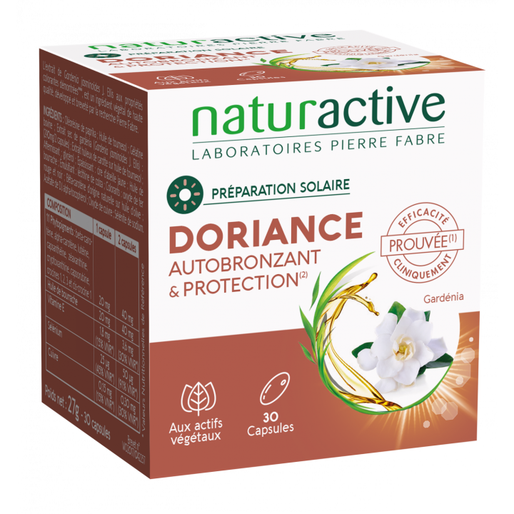 Doriance autobronzant et protection Naturactive - bo&icirc;te de 30 capsules
