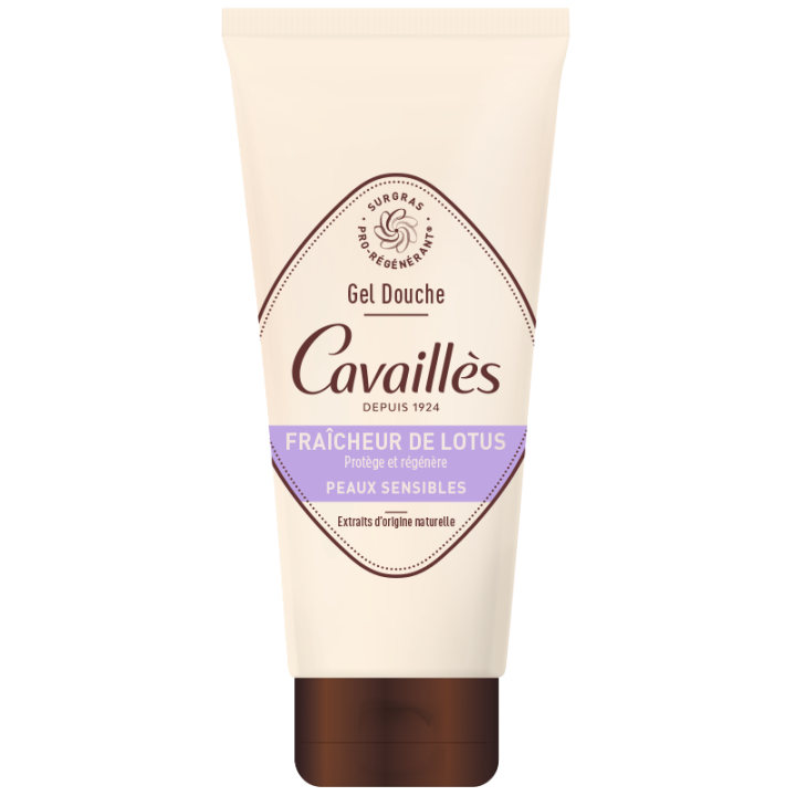 Gel douche surgras peaux sensibles fra&icirc;cheur de lotus Rog&eacute; Cavaill&egrave;s - tube de 200 ml