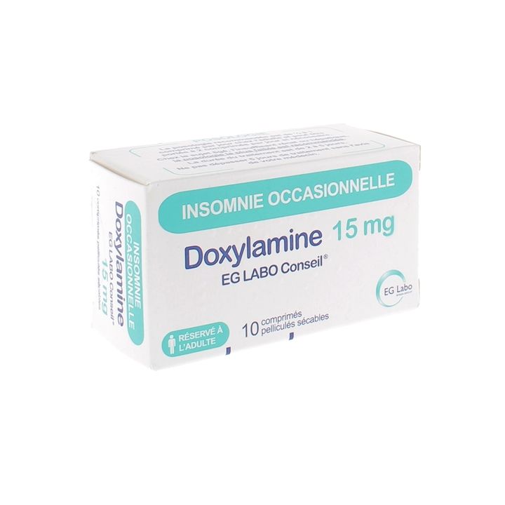 Doxylamine 15 mg EG Labo Conseil - boite de 10 comprim&eacute;s