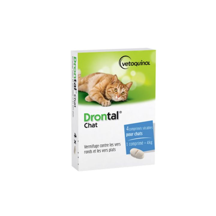 Drontal Chat Vetoquinol - boite de 4 comprim&eacute;s s&eacute;cables