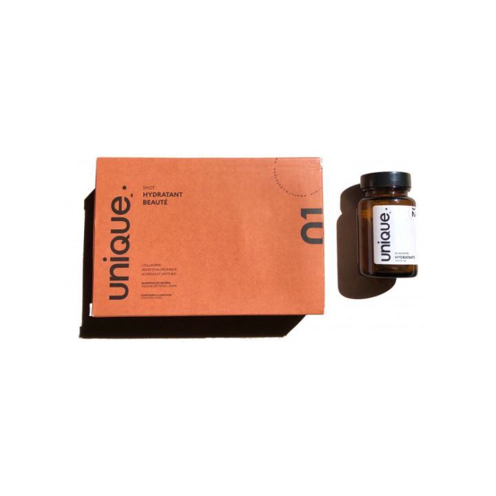 Duo hydratation & beaut&eacute; Unique - bo&icirc;te de 30 ampoules + 30 boosters hydratants