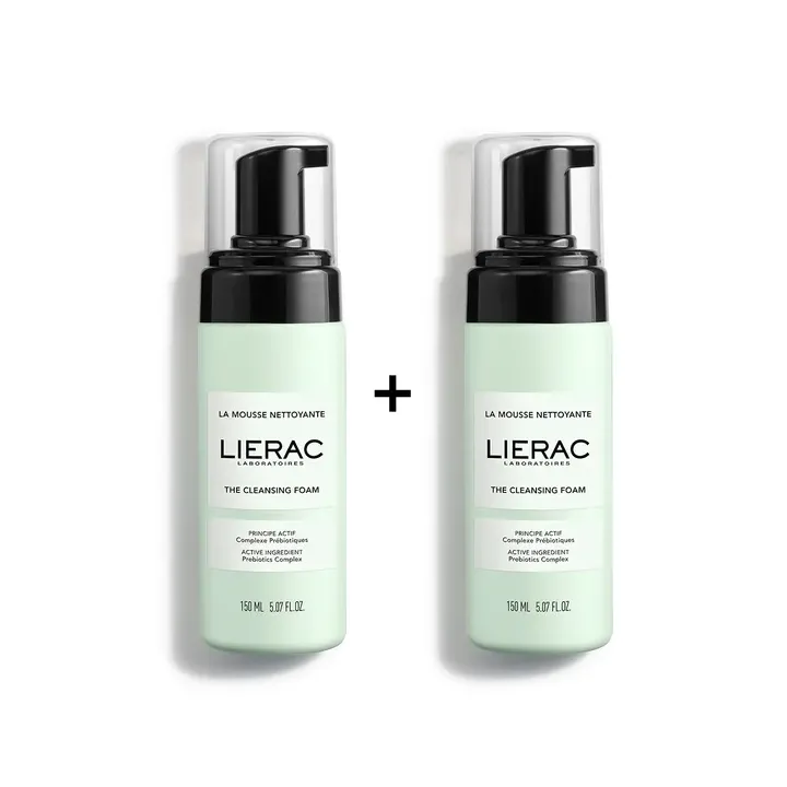 La mousse nettoyante Lierac - lot de 2 flacons-pompe de 150ml offre sp&eacute;ciale