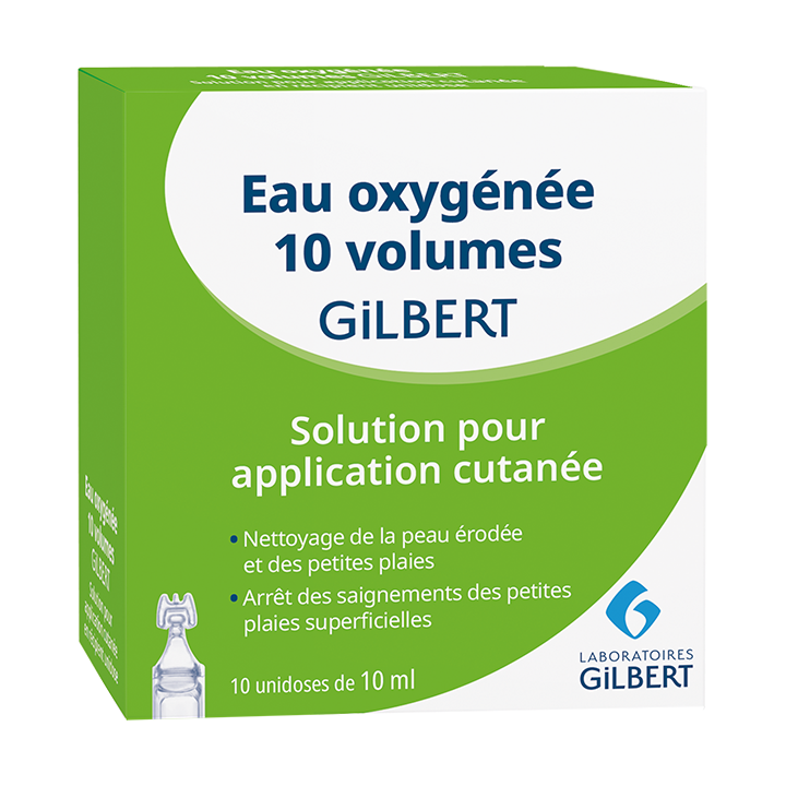 Eau oxyg&eacute;n&eacute;e Gilbert - bo&icirc;te de 10 unidoses de 10ml
