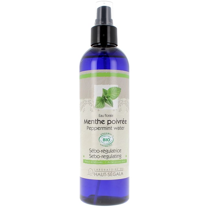 Eau Florale Menthe Poivr&eacute;e S&eacute;bo-r&eacute;gulatrice Laboratoire du Haut-S&eacute;gala - Flacon &agrave; pompe de 250 ml