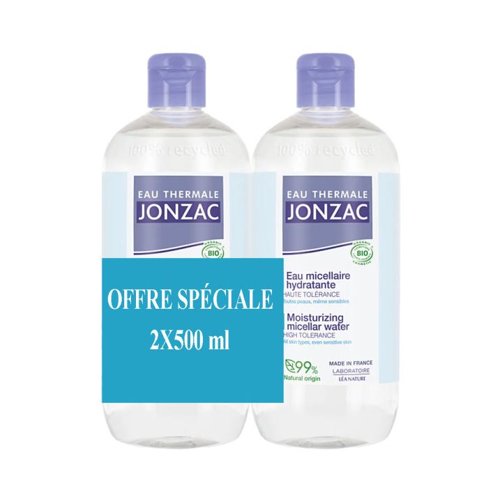 Eau micellaire hydratante Eau Thermale Jonzac - lot de 2 flacons de 500ml