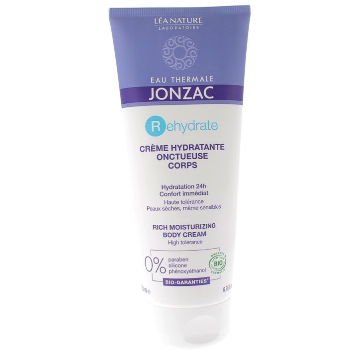 Eau de jonzac rehydrate cr&egrave;me hydratante onctueuse corps bio - tube de 200 ml
