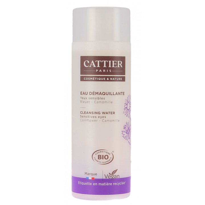 Eau d&eacute;maquillante yeux sensibles bio Cattier - flacon de 150 ml