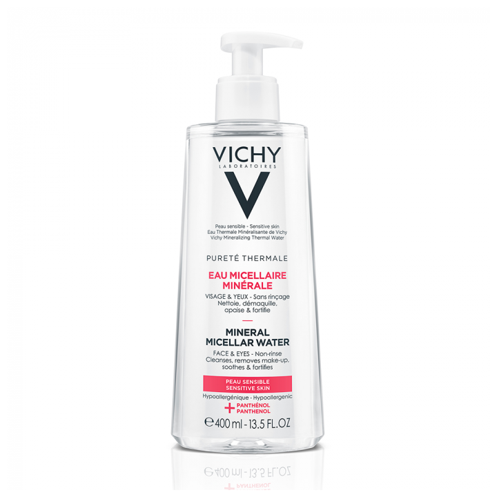 Eau micellaire min&eacute;rale peaux sensibles Vichy - flacon-pompe de 400ml