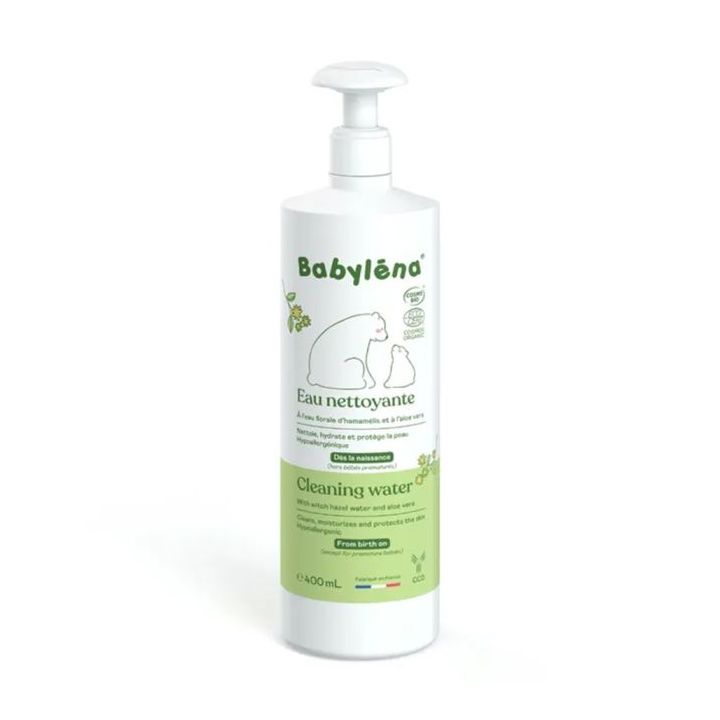 Eau nettoyante bio Babyl&eacute;na - flacon-pompe de 400 ml