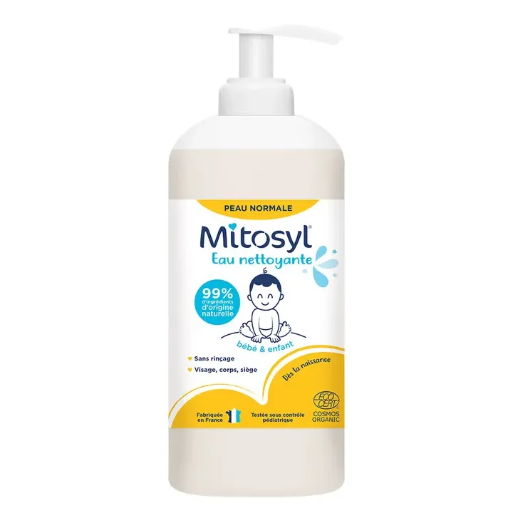 Eau nettoyante sans rin&ccedil;age d&egrave;s la naissance peau normale Mitosyl - flacon-pompe de 500ml