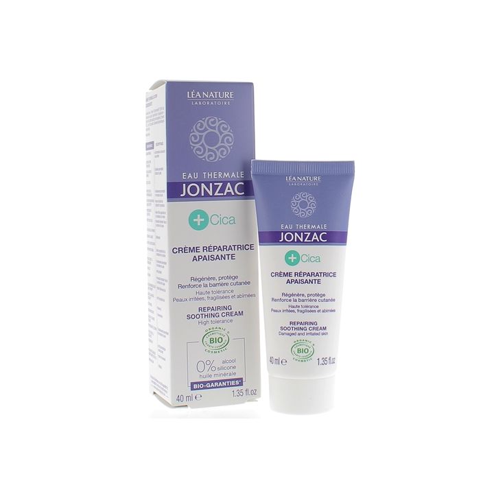 Eau thermale Jonzac +Cica Cr&egrave;me r&eacute;paratrice apaisante bio L&eacute;a Nature - tube de 40 ml