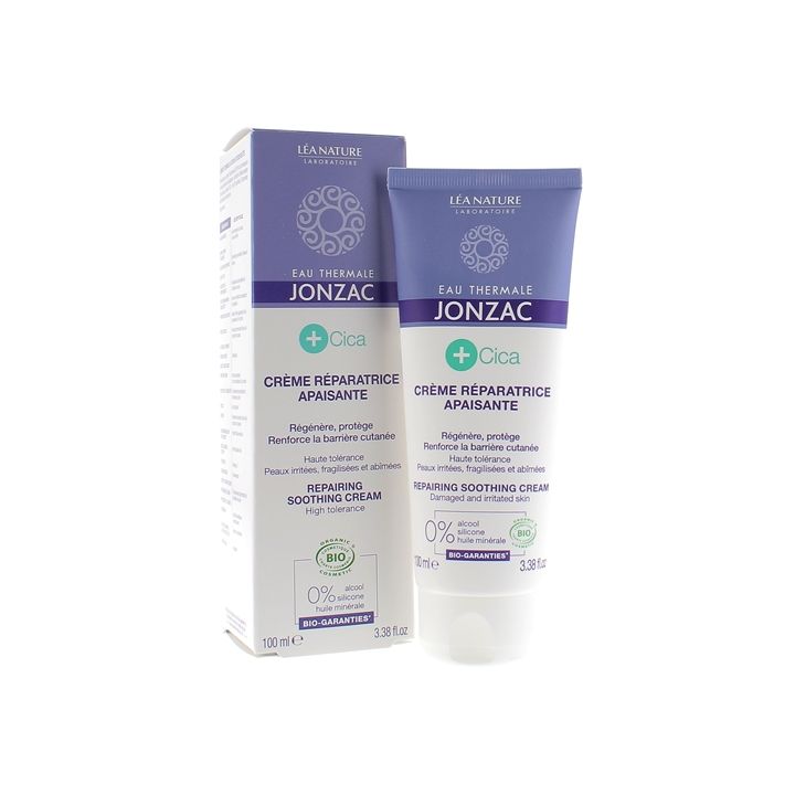 Eau thermale Jonzac +Cica Cr&egrave;me r&eacute;paratrice apaisante bio L&eacute;a Nature - tube de 100 ml