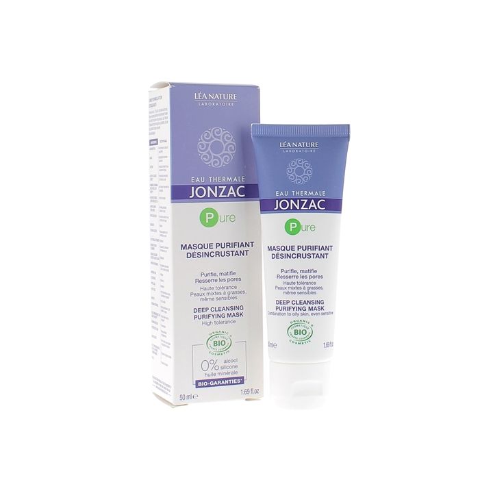 Eau thermale Jonzac Masque purifiant d&eacute;sincrustant bio L&eacute;a Nature - tube de 50 ml