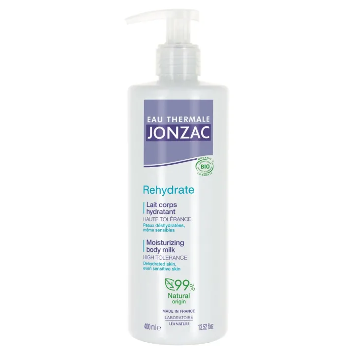Rehydrate Lait corps hydratant Eau thermale Jonzac L&eacute;a Nature - flacon-pompe de 400ml