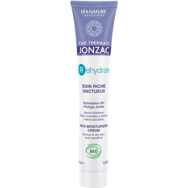 Eau thermale Jonzac Rehydrate soin riche r&eacute;hydratant L&eacute;a Nature - tube de 50 ml