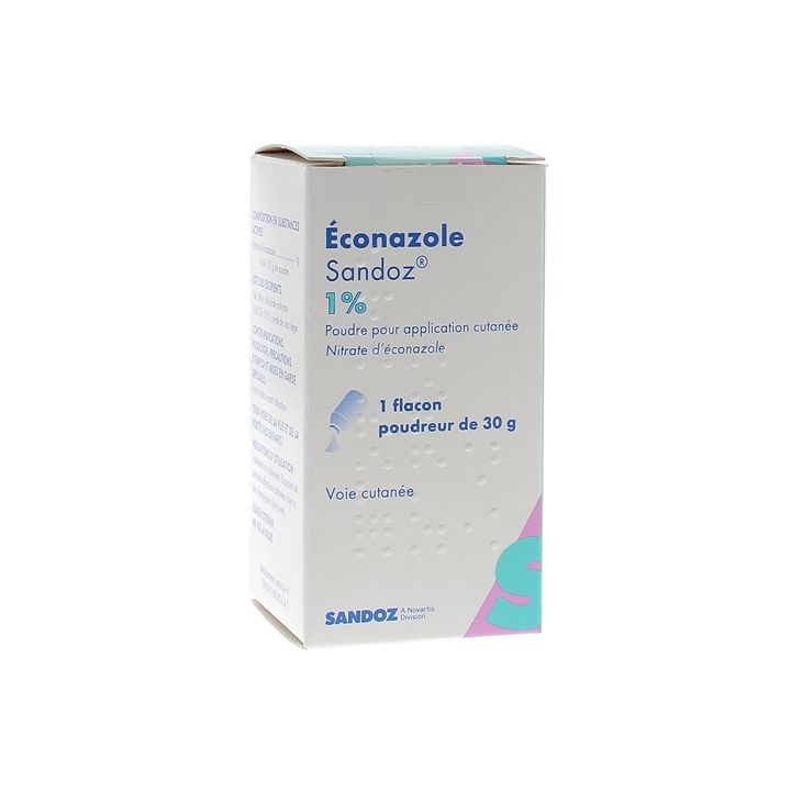 Econazole 1% poudre Sandoz - 1 flacon poudreur de 30 g