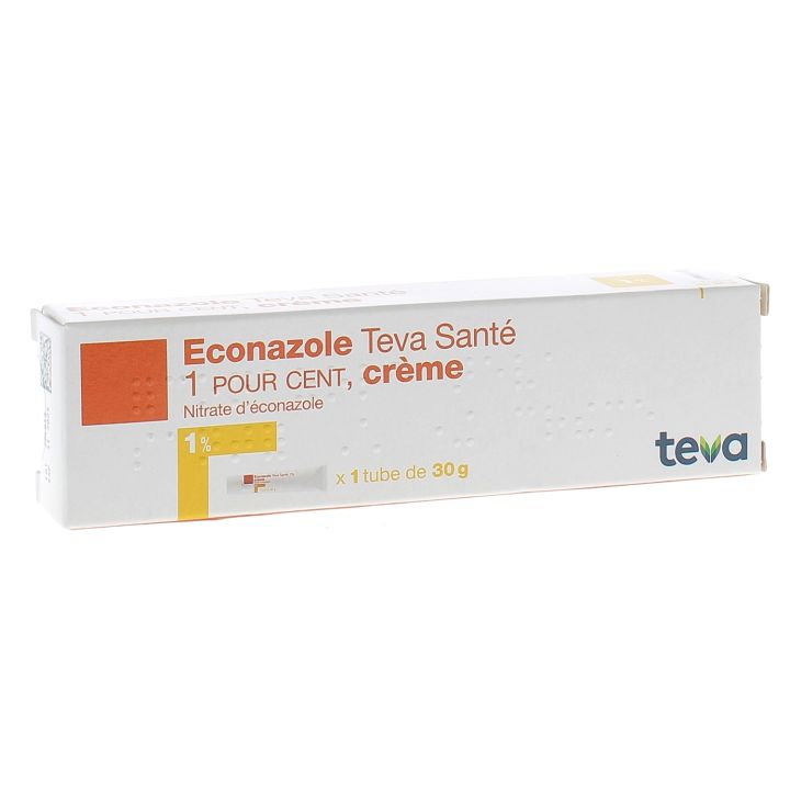 Econazole cr&egrave;me 1% Teva - tube de 30g