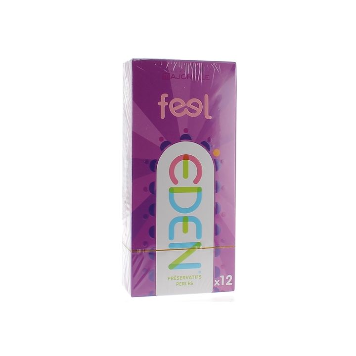Eden Pr&eacute;servatifs Feel perl&eacute;s Laboratoire Majorelle - bo&icirc;te de 12 pr&eacute;servatifs