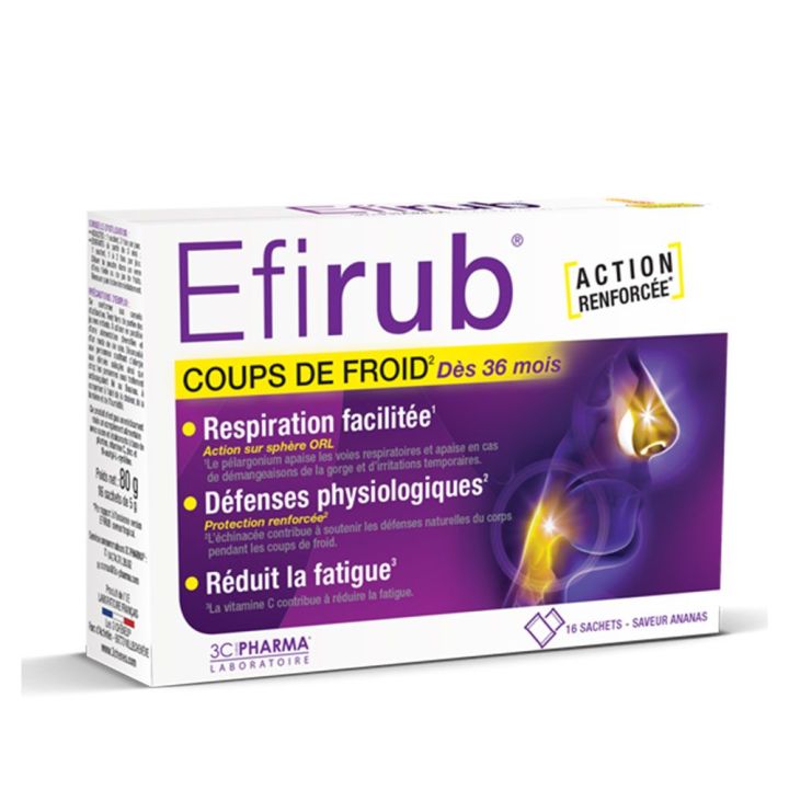 Efirub coup de froid 3C Pharma - bo&icirc;te de 16 sachets