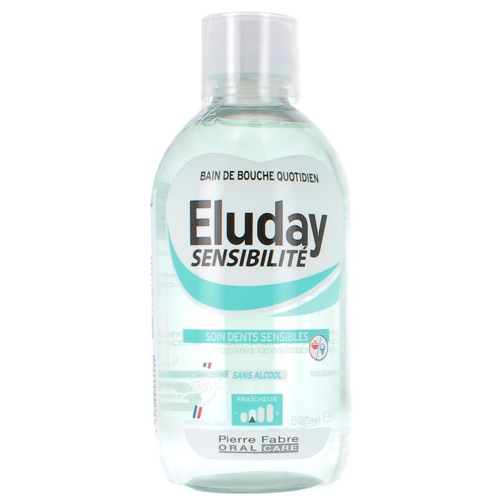 Eluday Sensibilit&eacute; Bain de bouche Pierre Fabre - flacon de 500 ml + gobelet doseur