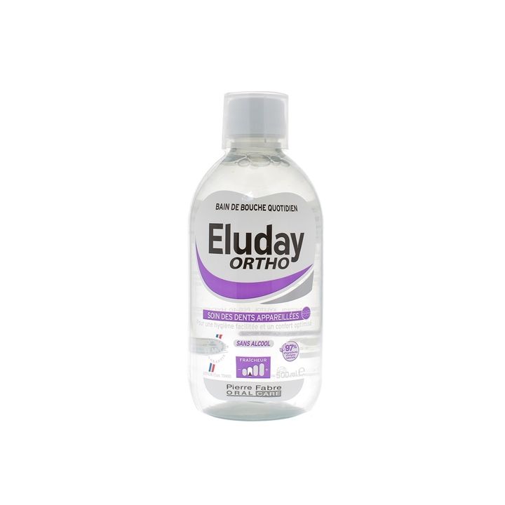 Eluday bain de bouche soin des dents appareill&eacute;es sans alcool Pierre Fabre - flacon de 500 ml